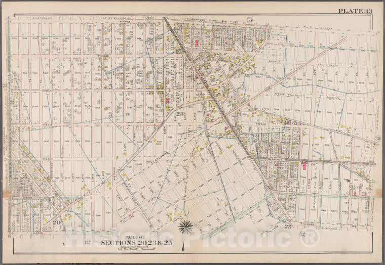 Historic 1907 Map - Plate 33: [Bounded By Avenue J, E. 56Th Street, Fillmore Avenue - Brooklyn (New York, N.Y.) - Vintage Wall Art