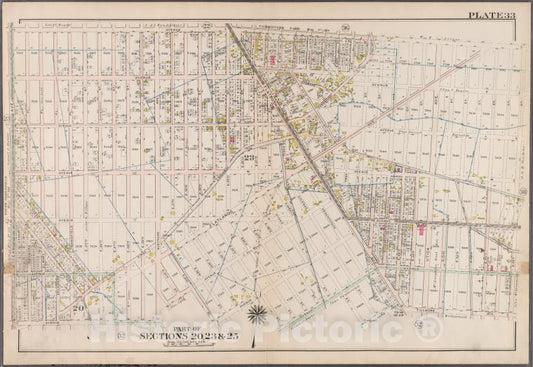 Historic 1907 Map - Plate 33: [Bounded By Avenue J, E. 56Th Street, Fillmore Avenue - Brooklyn (New York, N.Y.) - Vintage Wall Art