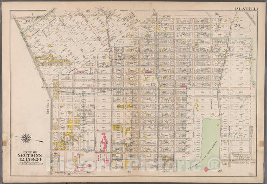 Historic 1907 Map - Plate 34: [Bounded By Ralph Avenue, E. 98Th Street, Winthrop Ave - Brooklyn (New York, N.Y.) - Vintage Wall Art