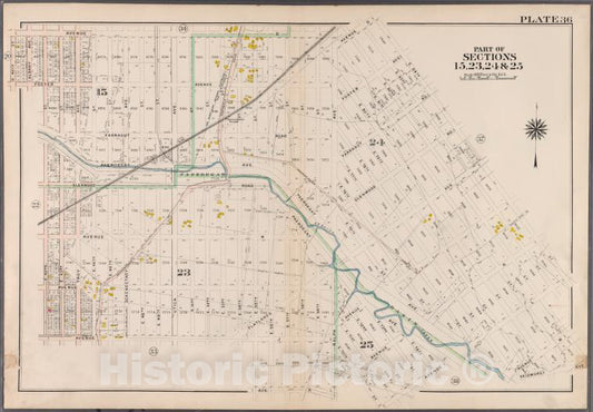 Historic 1907 Map - Plate 36:[Bounded By Avenue D, Ralph Avenue, Avenue D, E. 84Th - Brooklyn (New York, N.Y.) - Vintage Wall Art