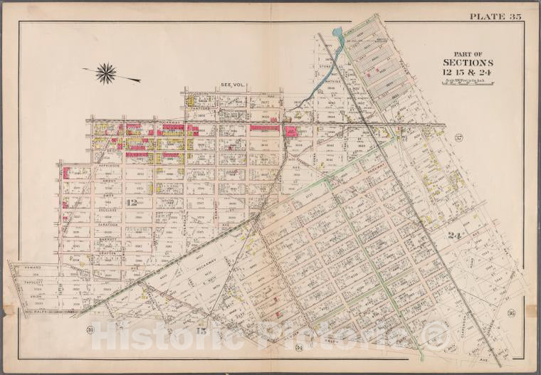 Historic 1907 Map - Plate 35: [Bounded By Rockaway Avenue, Riverdale Avenue, Osborn - Brooklyn (New York, N.Y.) - Vintage Wall Art