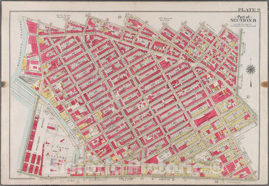 Historic 1908 Map - Plate 9: [Bounded By S. 11Th Street, Berry Street, S. 10Th Stree - Brooklyn (New York, N.Y.) - Vintage Wall Art