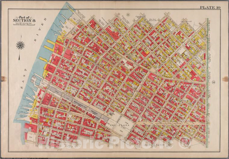 Historic 1908 Map - Plate 10: [Bounded By Metropolitan Ave, Kent Ave, N. Third St. - Brooklyn (New York, N.Y.) - Vintage Wall Art