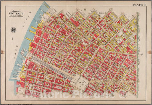 Historic 1908 Map - Plate 10: [Bounded By Metropolitan Ave, Kent Ave, N. Third St. - Brooklyn (New York, N.Y.) - Vintage Wall Art