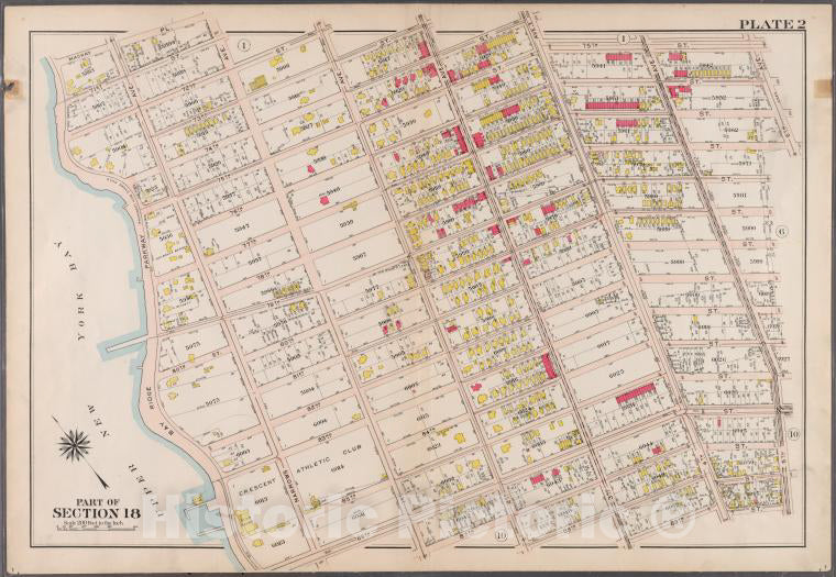 Historic 1907 Map - Plate 2: [Bounded By Mackay Pl, 1St Ave, 72Nd St, 2Nd Ave, 7 - Brooklyn (New York, N.Y.) - Vintage Wall Art