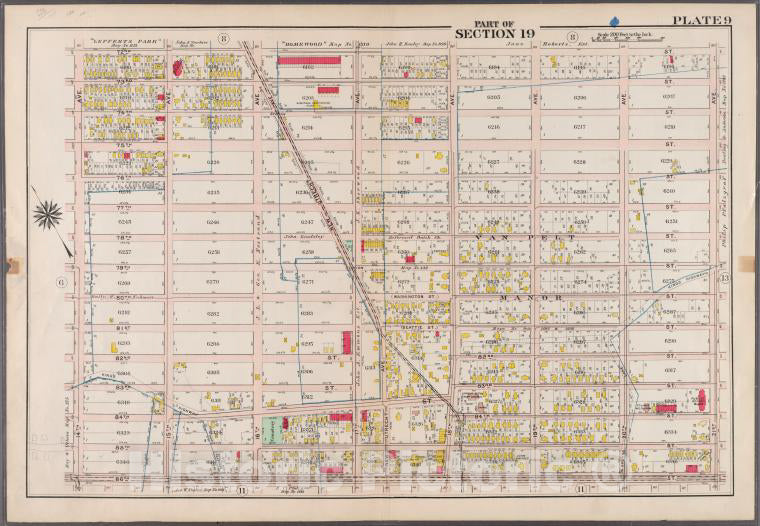 Historic 1907 Map - Plate 9: [Bounded By 72Nd Street, 21St Avenue, 88Th Street And 14Th Avenue.] - Brooklyn (New York, N.Y.) - Vintage Wall Art