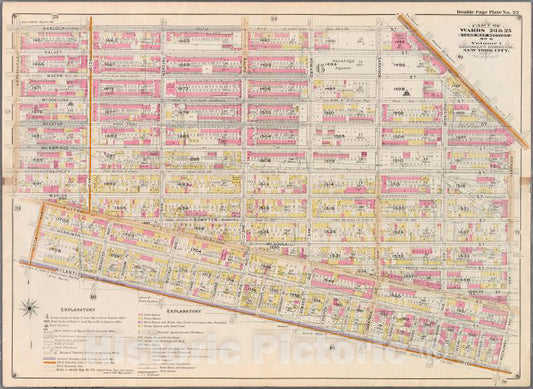 Historic Map - 1898 Brooklyn (New York, N.Y.) Plate No. 22: [Hancock Street, Broadway, Rockaway Ave, Atlantic Ave, Utica Ave, Fulton Street And Hancock Ave.] - Vintage Wall Art