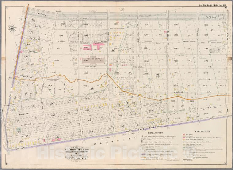 Historic Map - 1898 Brooklyn (New York, N.Y.), [Eastern Parkway, Albany, East New York, Lincoln Road, Washington, Sullivan,Reet And Franklin - Vintage Wall Art