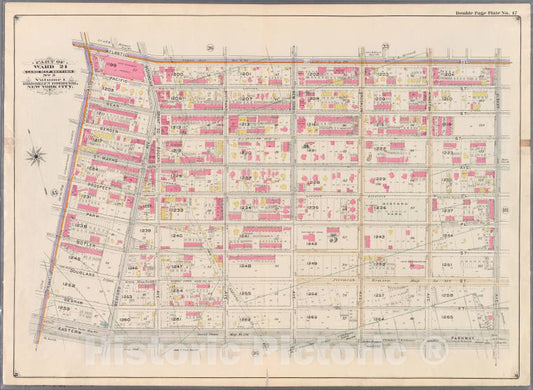 Historic Map - 1898 Brooklyn (New York, N.Y.) Plate No. 17: [Bounded By Atlantic Avenue, Albany Avenue, Eastern Parkway And Franklin Avenue.] - Vintage Wall Art