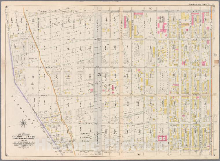 Historic Map - 1898 Brooklyn (New York, N.Y.) Plate No. 18: [Bounded By Albany Avenue, Atlantic Avenue, Buffalo Avenue And East New York Avenue.] - Vintage Wall Art