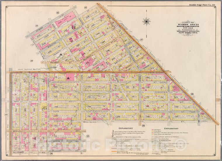 Historic Map - 1898 Brooklyn (New York, N.Y.), No. 30: [Heyward, Harrison, Lynch, Broadway, Ockton, Marcy, Willoughby, Bedford, Flushing And Lee .] - Vintage Wall Art