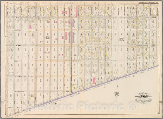 Historic Map - 1898 Brooklyn (New York, N.Y.) Plate No. 43: [Bounded By Pitkin Avenue, Berriman Street, New Lots Avenue And Williams Avenue.] - Vintage Wall Art