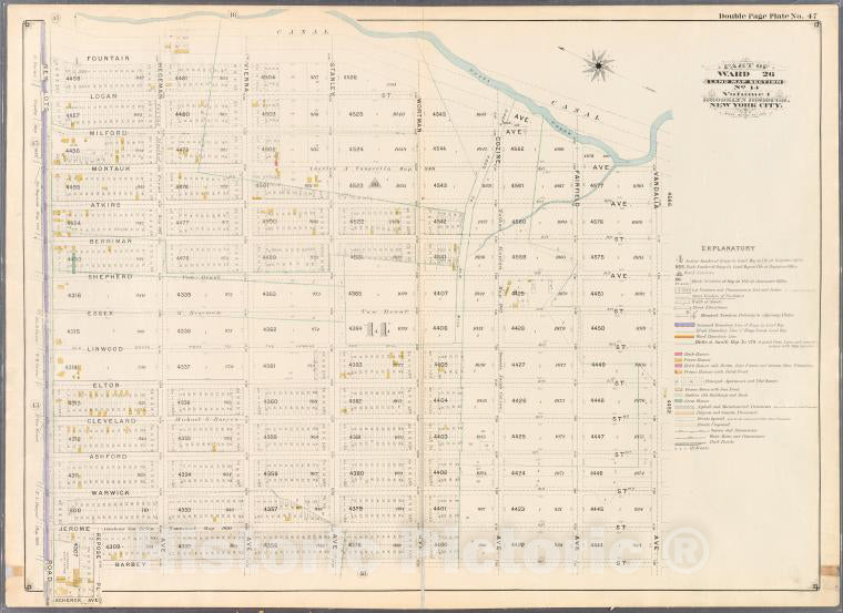 Historic Map - 1898 Brooklyn (New York, N.Y.) Plate No. 47: [Bounded By Fountain Ave, Vandalia Ave, Barbey Street, Repose Place, Schenck Ave And New Lots Road.] - Vintage Wall Art