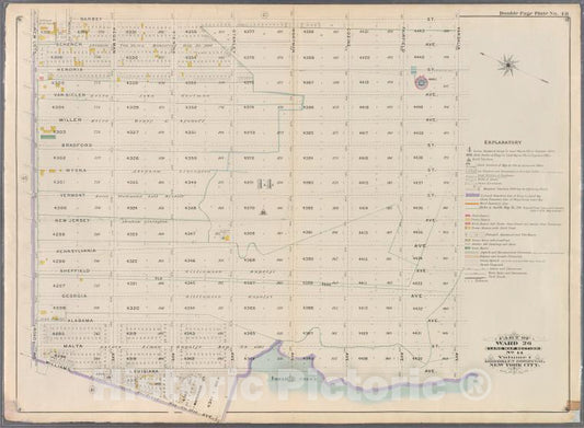 Historic Map - 1898 Brooklyn (New York, N.Y.) Plate No. 48: [Bounded By Barbey Street, Vandalia Avenue, Louisiana Avenue, Williams Avenue And New Lots Avenue.] - Vintage Wall Art