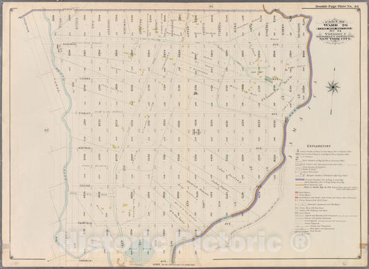 Historic Map - 1898 Brooklyn (New York, N.Y.), Dumont, Sapphire, Vienna, Amber, Anley, Emerald, Cozine, Drew, Fairfield, Pine, Anley, Euclid, Ha - Vintage Wall Art