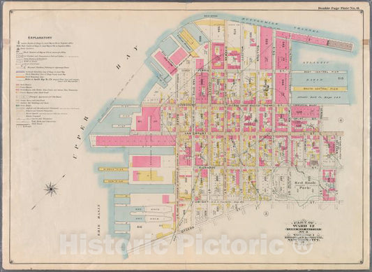 Historic Map - 1898 Brooklyn (New York, N.Y.), Ferris (Atlantic Basin) Clinton William Conover Commercial Wharf, Verona Van Brunt Delvan Dwight - Vintage Wall Art
