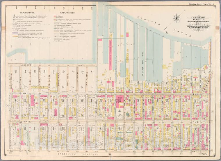 Historic Map - 1898, Brooklyn (New York, N.Y.) Plate No. 7: [Second, Twenty Eighth, Third (Gowannus Canal Piers), Prospect, Fifth And Thirty Seventh.] - Vintage Wall Art