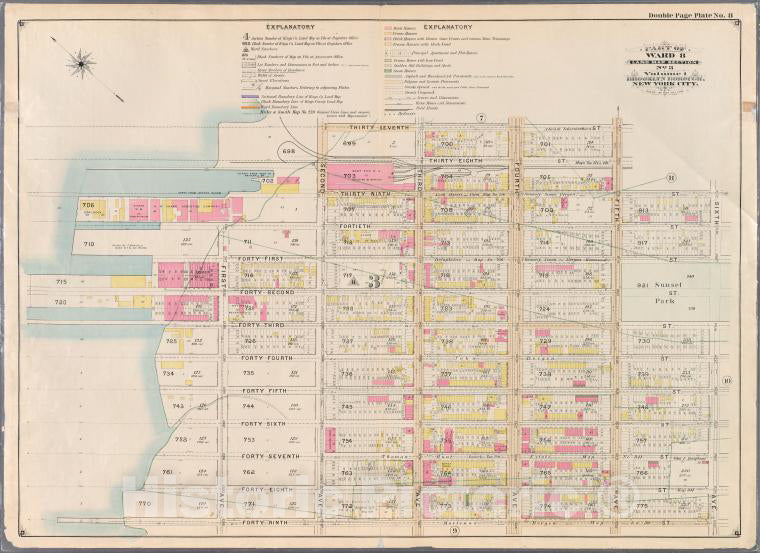 Historic Map - 1898 Brooklyn (New York, N.Y.) [Thirty Seventh St, Fifth Ave, Thirty Ninth St, Sixth Ave, Forty Ninth St, First Ave, Fortieth St. And Second Ave.] - Vintage Wall Art