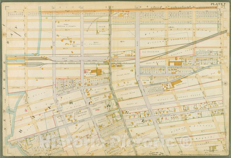 Historic 1890 Map - Plate 7: [Bounded By 60Th Street, Seventh Avenue, 66Th Street, S - Vintage Wall Art