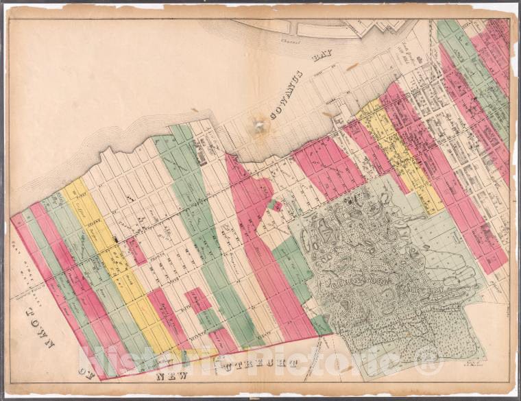 Historic Map - 1869 Brooklyn (New York, N.Y.)[Sheet 1: Map Encompassing Sunset Park, Greenwood Cemetery, Gowanus Canal And Greenwood Heights.] - Vintage Wall Art