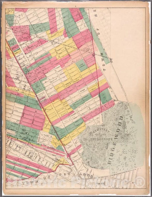 Historic Map - 1869 Brooklyn (New York, N.Y.)[Sheet 4: Map Encompassing Ocean Hill, Broasway Junction, Bushwick And Ridgewood.] - Vintage Wall Art