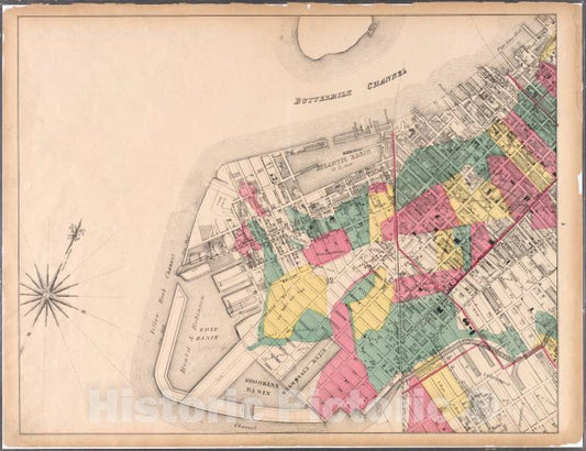 Historic Map - 1869 Brooklyn (New York, N.Y.)[Sheet 5: Map Encompassing Red Hook, Cobble Hill, Carroll Gardens And Gowanus Canal.] - Vintage Wall Art