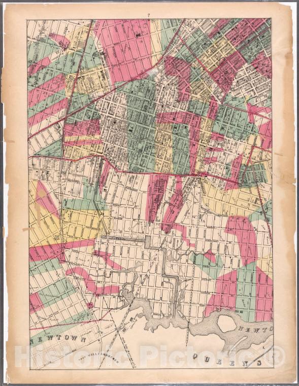Historic Map - 1869 Brooklyn (New York, N.Y.)[Sheet 7: Map Encompassing Williamsburg, E. Williamsburg And Bushwick.] - Vintage Wall Art