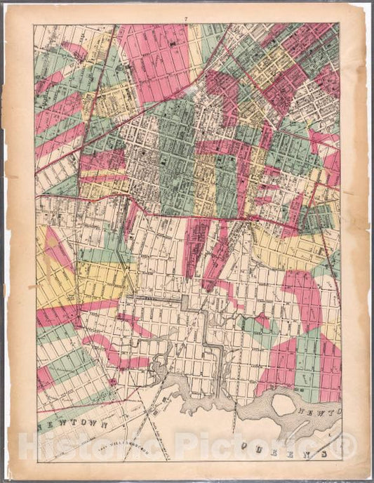 Historic Map - 1869 Brooklyn (New York, N.Y.)[Sheet 7: Map Encompassing Williamsburg, E. Williamsburg And Bushwick.] - Vintage Wall Art