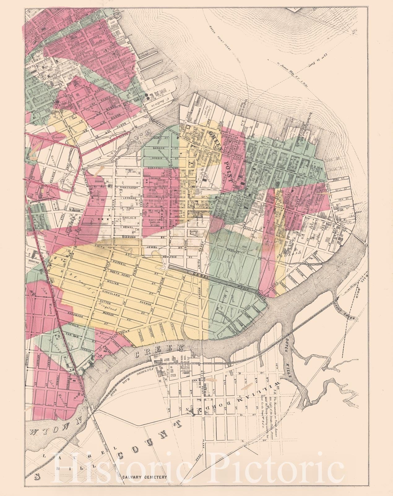Historic Map - 1869 Brooklyn (New York, N.Y.)[Sheet 8: Map Encompassing Greenpoint And North Williamsburg.] - Vintage Wall Art