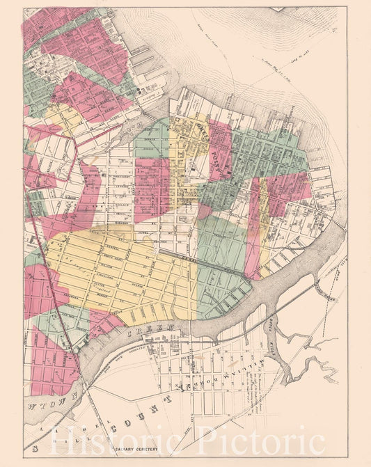 Historic Map - 1869 Brooklyn (New York, N.Y.)[Sheet 8: Map Encompassing Greenpoint And North Williamsburg.] - Vintage Wall Art