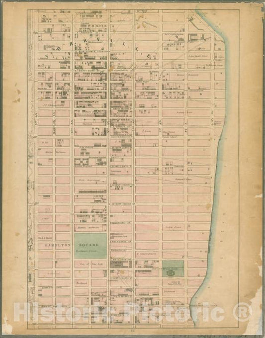 Historic Map - 1867 Sheet 14: [E. Ninety Second Street, Ave A, E. Nintieth Street, Ave B, E. Seventy Second Street, Ave A, [E. Fifty Ninth Street] And 5Th Ave.] - Vintage Wall Art