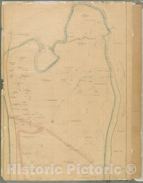 Historic 1867 Map - Sheet 20: [Bounded By 225Th Street, (Spuyten Duyvel Creek Bulk Head Pier Line), 10Th Avenue And 195Th Street.] - Vintage Wall Art