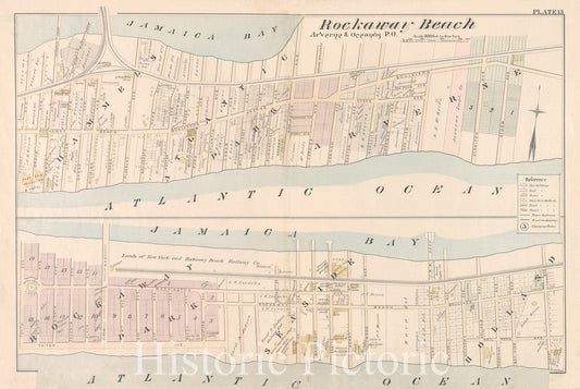Historic Map - 1891 Queens County, New York (N.Y.) [Rockaway Beach, Averne (Atlantic Ocean, Jamaica Bay), Eldert, Rockaway Beach, Eastern, Triton And Tenth. - Vintage Wall Art
