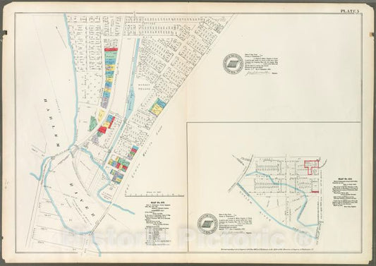 Historic 1888 Map - Plate 5: Map No. 375 [Bounded By Fourth Avenue, Riverside Avenue - Vintage Wall Art