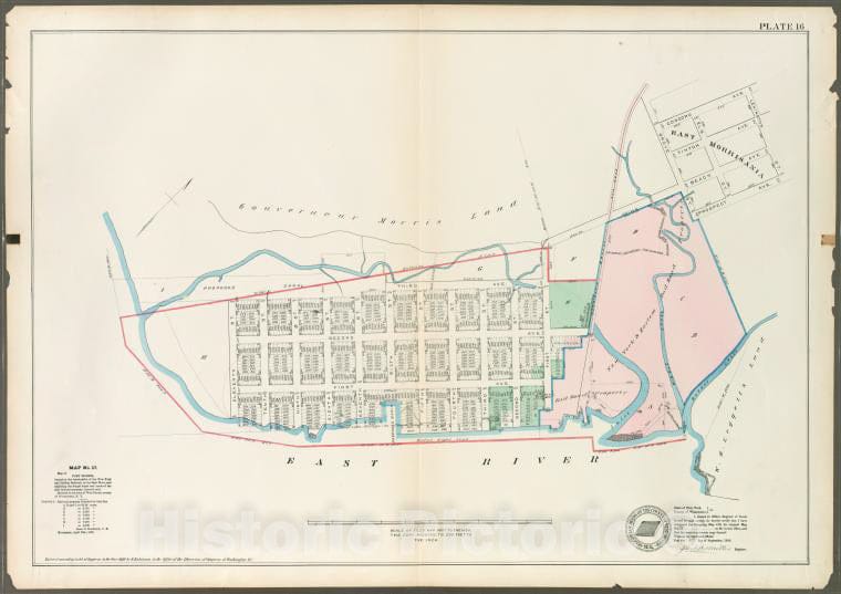 Historic 1888 Map - Plate 16: Map No. 17 [Bounded By Third Avenue, First Street, Eas - Vintage Wall Art