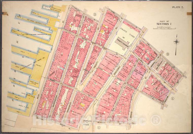 Historic 1899 Map - Plate 2, Part Of Section 1: [Bounded By Carlisle Street, Greenwi - Vintage Wall Art