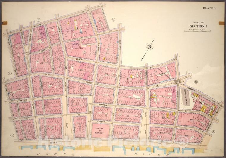 Historic 1899 Map - Plate 4, Part Of Section 1: [Bounded By William Street, Ann Stre - Vintage Wall Art