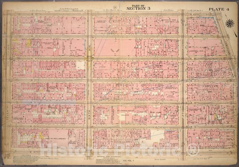 Historic 1920 Map - Plate 4, Part Of Section 3: [Bounded By W. 20Th Street, E. 20Th - Vintage Wall Art