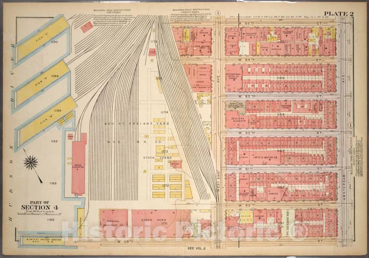 Historic 1921 Map - Plate 2, Part Of Section 4: [Bounded By W. 65Th Street, Amsterda - Vintage Wall Art