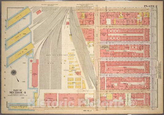 Historic 1921 Map - Plate 2, Part Of Section 4: [Bounded By W. 65Th Street, Amsterda - Vintage Wall Art