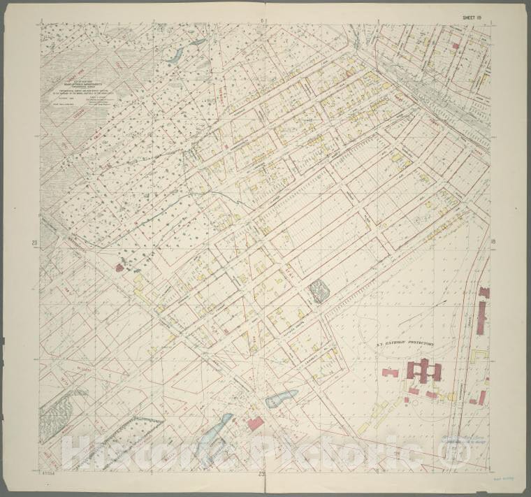 Historic 1905 Map - Sheet 19: Grid #16000E - 20000E, 5000S - 9000S. [Includes Westc - Vintage Wall Art