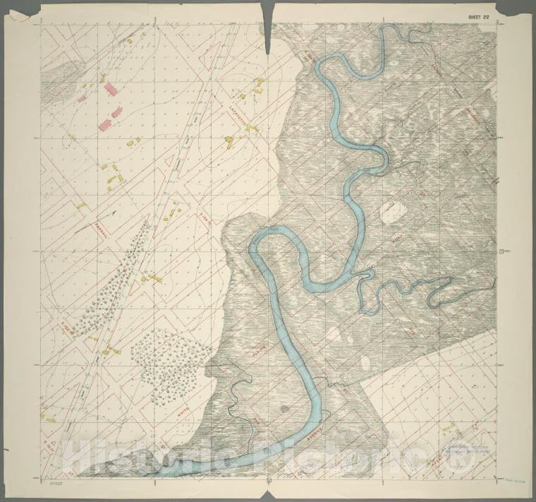 Historic 1905 Map - Sheet 22: Grid #20000E - 24000E, 9000S - 13000S. [Includes Clas - Vintage Wall Art