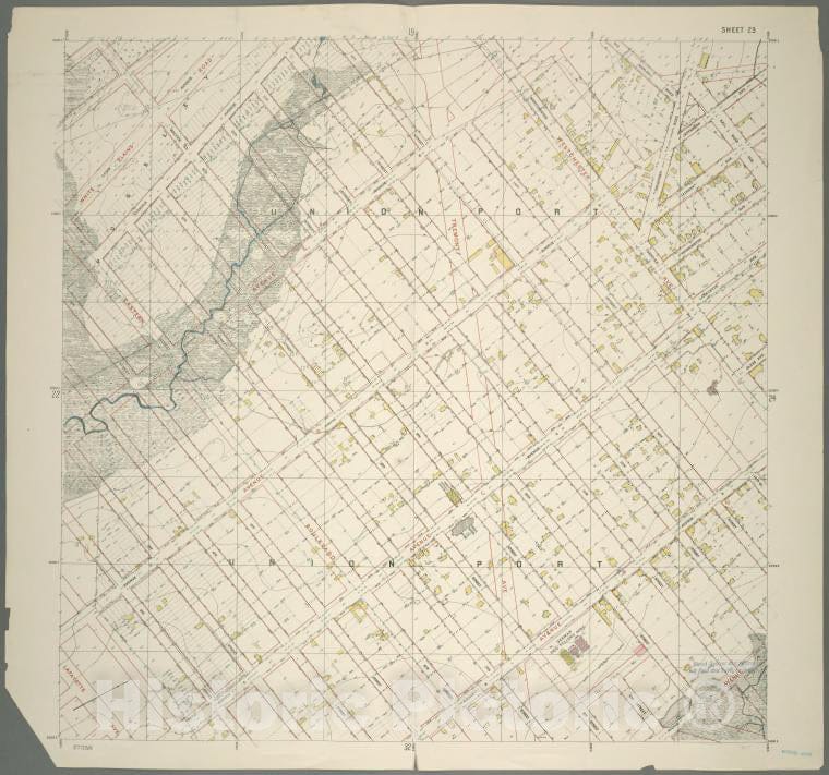 Historic 1905 Map - Sheet 23: Grid #20000E - 24000E, 5000S - 9000S. [Includes Union - Vintage Wall Art