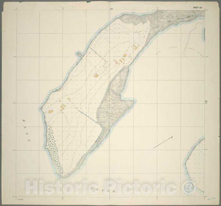Historic 1905 Map - Sheet 35: Grid #28000E - 32000E, 9000S - 13000S. [Includes Old - Vintage Wall Art