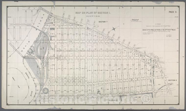 Historic Map - 1892 Bronx (New York, N.Y.), Map Of Section 1. [Third Ave, Westchester Ave, St. Ann'S Ave, E. 132Nd Street, Willis Bridge And E. 126Th Street.] - Vintage Wall Art