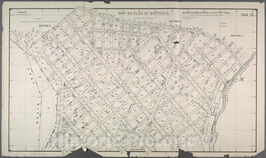 Historic 1892 Map - Map Or Plan Of Section 4. [Bounded By Poillon Street, Mohawk Ave - Bronx (New York, N.Y.) Atlases Of New York City - Vintage Wall Art