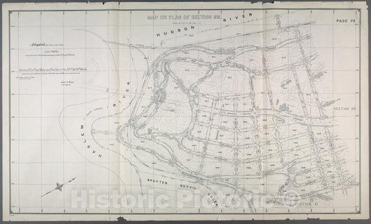 Historic Map - 1892 Bronx (New York, N.Y.), Or Plan Of Section 22. [New York Central And Hudson River Railroad, W. 236Th,Reet, Riverdale And Spuyten Duyvil Road.] - Vintage Wall Art