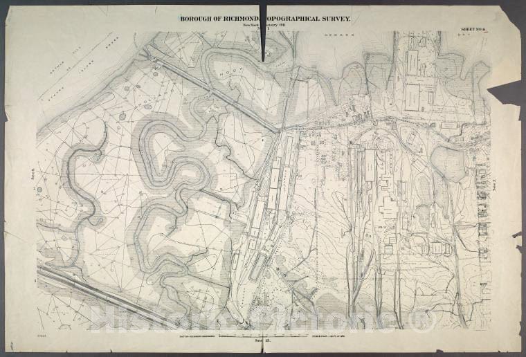 Historic Map - 1906 New York, N.Y. Richmond, Sheet No. 6. [Includes Holland Hook (Howland Hook), Western Avenue, Catherine Street And Richmond Terrace.] - Vintage Wall Art