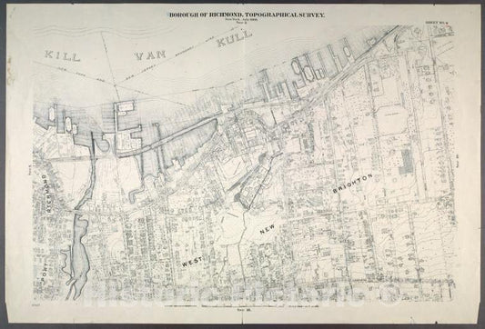 Historic Map - 1906 New York, N.Y. Richmond, Bennett Street, New Street, Jewett Street In Port Richmond, Castleton Ave, Henderson Street In West New Brighton. - Vintage Wall Art
