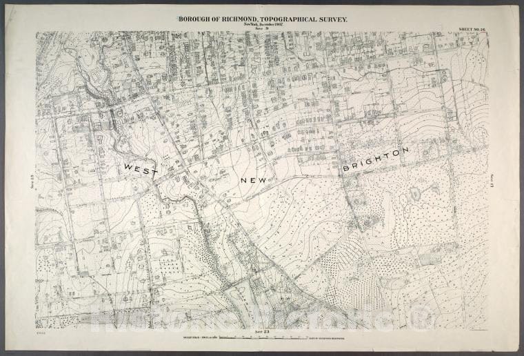 Historic Map - 1906 New York, N.Y. Richmond, Sheet No. 16. [Includes West New Brighton (West Brighton) And (Port Richmond).] - Vintage Wall Art